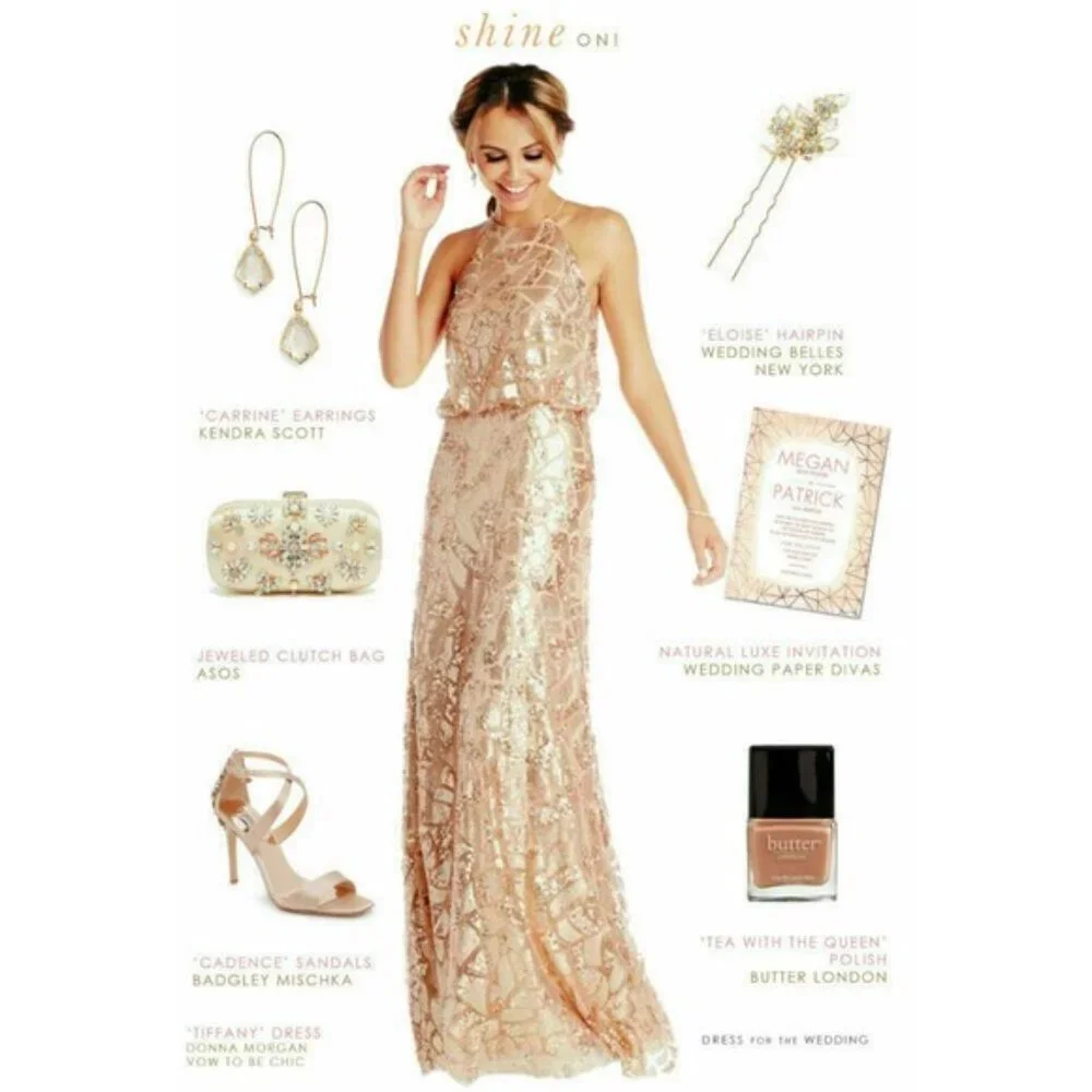 Donna Morgan Tiffany Sequin Gown Size 2